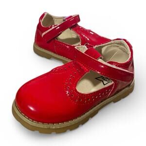 MG Baby Girl's Mary Janes Toddler 10 Red Patent Leather Size 27 EUR Shoes NEW